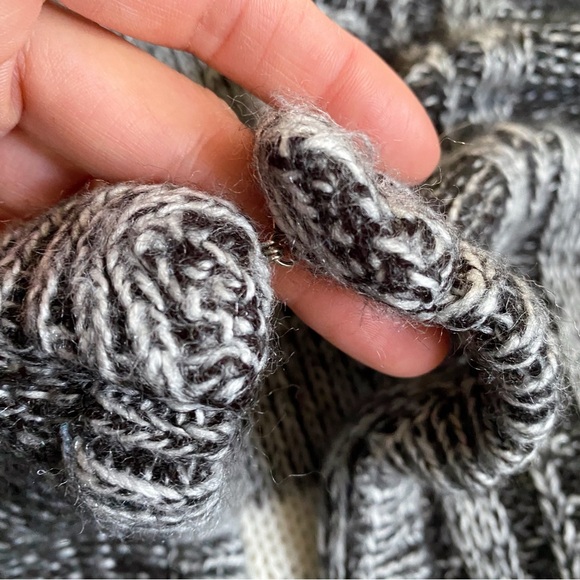 🖤 JANINA BLACK GREY WHITE LONG KNIT CARDIGAN SWEATER! - Picture 12 of 15